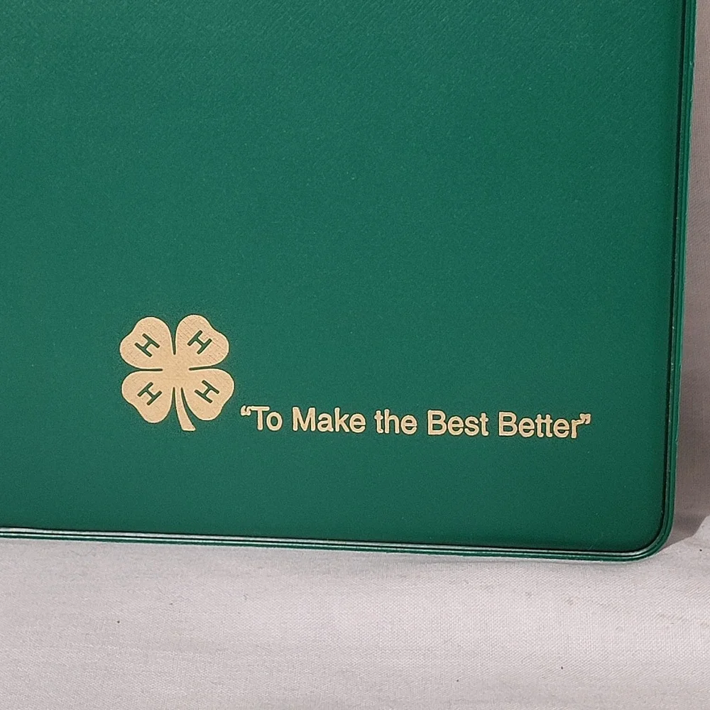 4-H‎ Green Vinyl Portfolio Notepad Holder To Make the Best Better Gold Logo